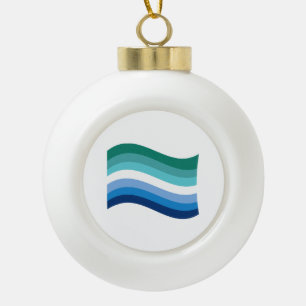 Boule En Céramique Drapeau gris mâle Azure Wavy