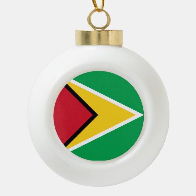 Boule En Céramique Drapeau Guyana (Devant)