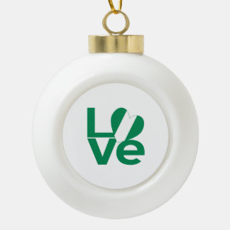Boule En Céramique Drapeau nigérian en forme de cœur LOVE vert