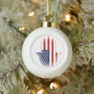 Boule En Céramique Drapeau USA