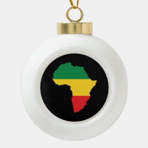 Boule En Céramique Drapeau vert, or et Afrique rouge