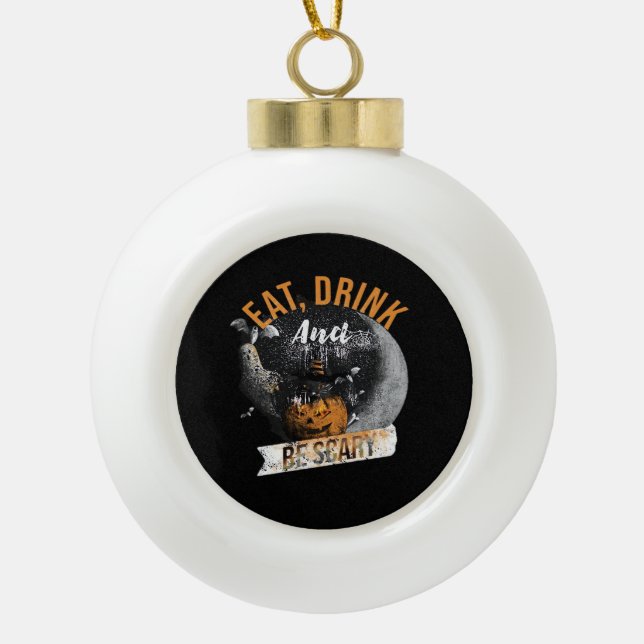 Boule En Céramique Eat Drink And Be Scary Retro Classic (Devant)
