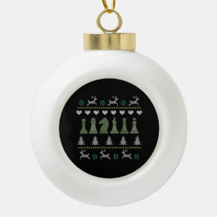 Boule En Céramique Échecs - Échecs Pièces Laid Noël
