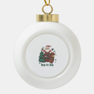 Boule En Céramique Éclairage de sapin de Noël féminin Santa montant u