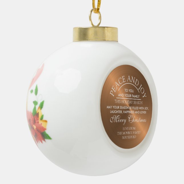 Boule En Céramique Élégant Noël Rose (Gauche)
