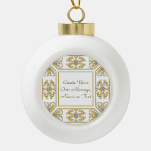 Boule En Céramique Elégante bordure or ornementale avec Accent diaman