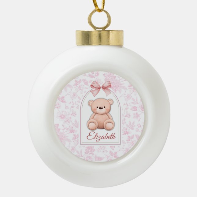 Boule En Céramique Elizabeth | Conception personnalisée d'ours en pel (Devant)