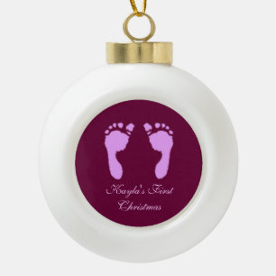 Boule En Céramique Empreintes bébé (Fille)