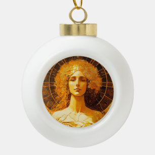 Boule En Céramique Esprit d'ange doré du renouveau  