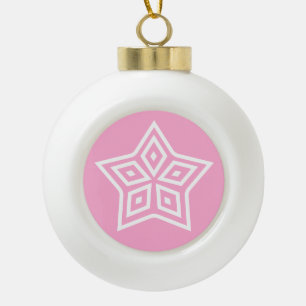 Boule En Céramique Étoile de style scandinave nordique rose blanc