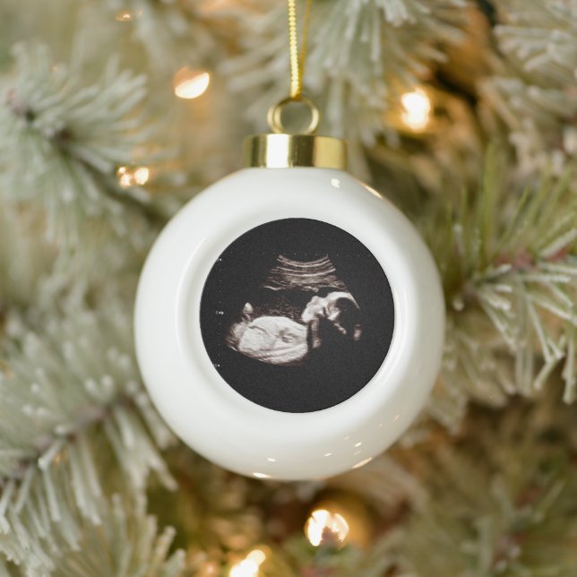 Boule En Céramique Faire-part de grossesse Sonogramme Ultrasound Phot (Arbre)
