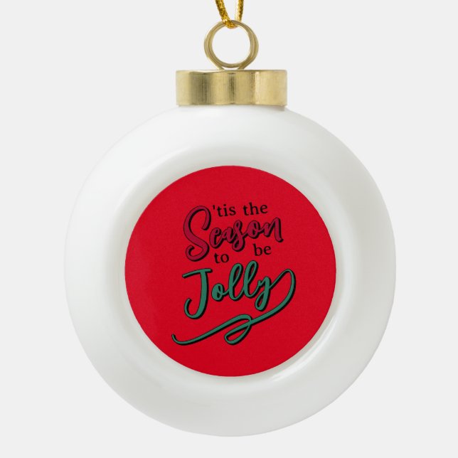 Boule En Céramique Family Happy New Year Merry Christmas (Devant)