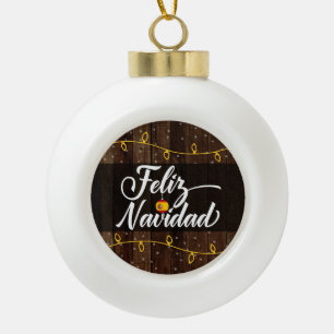 Boule En Céramique Feliz Navidad Spanish Joyeux Noël