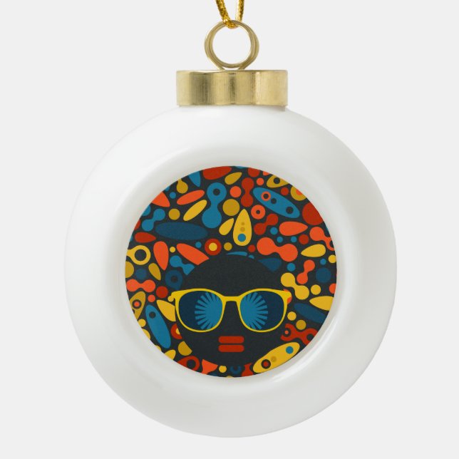 Boule En Céramique Femme à tête noire #1 (Devant)