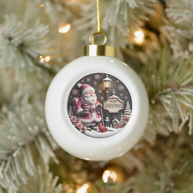 Boule En Céramique Festivals Santa Claus avec détails de Noël (Arbre)