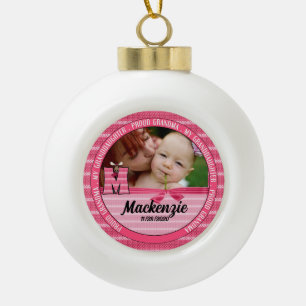 Boule En Céramique Fière grand-mère Monogramme M Nouvelle petite fill