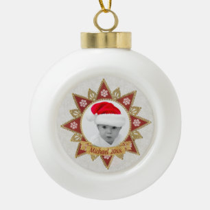 Boule En Céramique Flocon de neige de forme de cercle de luxe rouge e