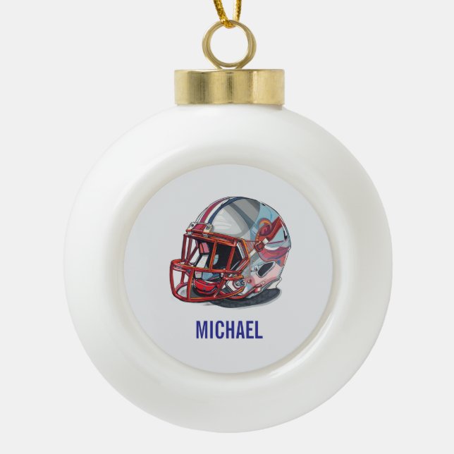 Boule En Céramique Football Helmet Pop Art Motivational Name (Devant)