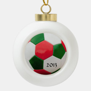 Boule En Céramique Football vert et rouge