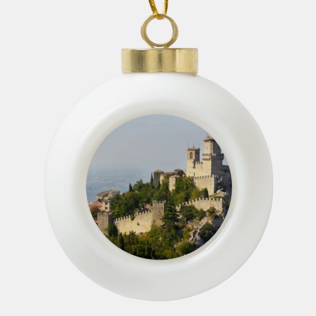 Boule En Céramique Forteresse de Città di San Marino, Italie (Devant)