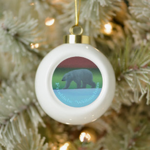 Boule En Céramique Froehliche Weihnachten - Ours polaire