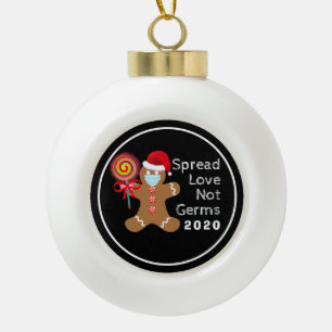 Boule En Céramique Funny Covid 19 Visage de Noël Mask Gingerbread
