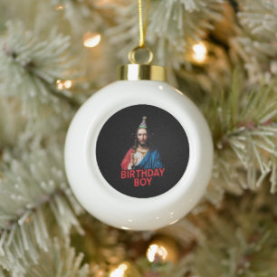 Boule En Céramique Funny Noël Jésus Enfant d'anniversaire