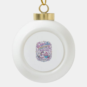 Boule En Céramique Gâteau Licorne Licorne Boulangerie Fond Blanc Pr