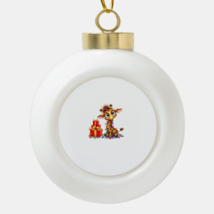 Boule En Céramique Giraffes de Noël Lumières Noël Giraffe de Noël