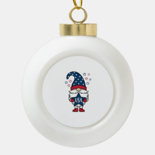 Boule En Céramique Gnome Patriotique USA Étoile Vectorielle Conceptio