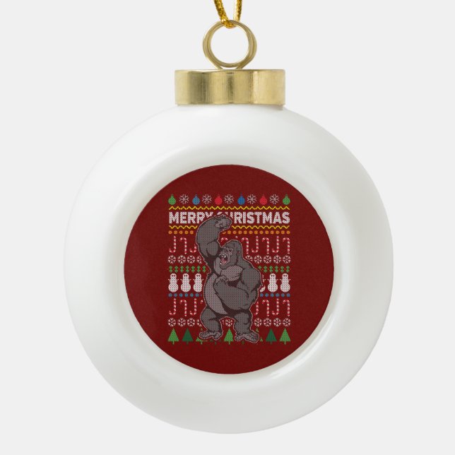 Boule En Céramique Gorilla Ugly Sweat Christmas Sweat Wildlife Series (Devant)