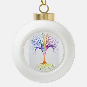 Boule En Céramique Grand arbre neuronal coloré