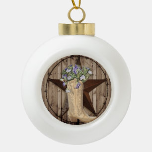 Boule En Céramique grange rustique fleur sauvage cowboy western star