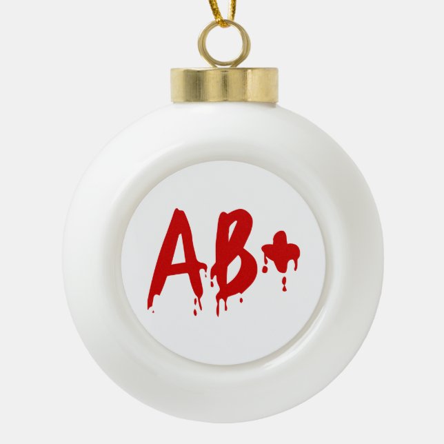 Boule En Céramique Groupe sanguin AB+ Positif #Hôpital d'horreur (Devant)