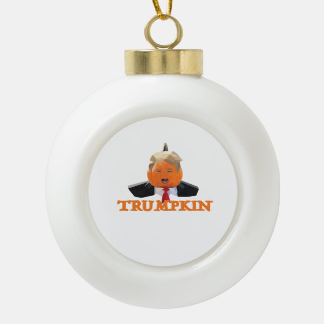 Boule En Céramique Halloween Trumpkin (Devant)