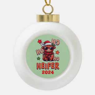 Boule En Céramique Ho Ho Ho Heifer