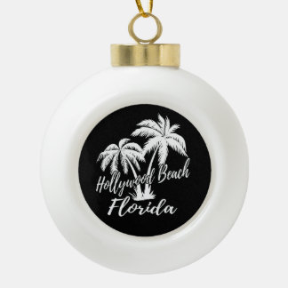 Boule En Céramique Hollywood Beach Floride Palm Trees Beach