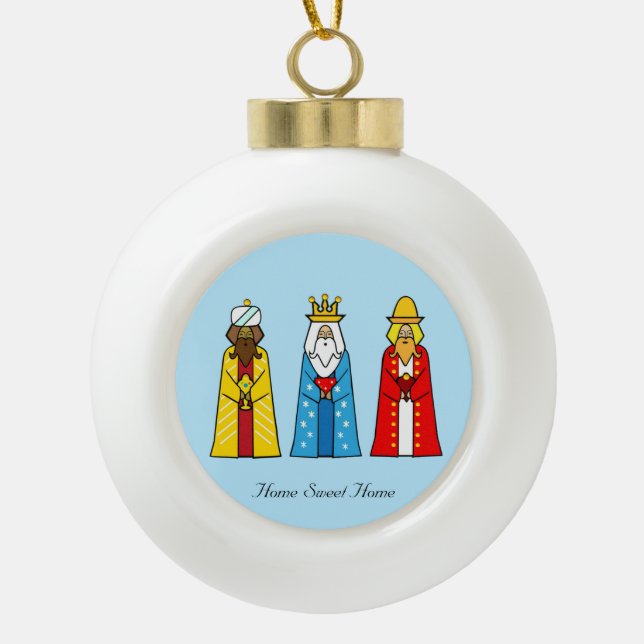 Boule En Céramique Home Sweet Home & Trois Hommes Sages (Devant)