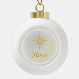 Boule En Céramique “Hope” Watercolor Christmas Ornament