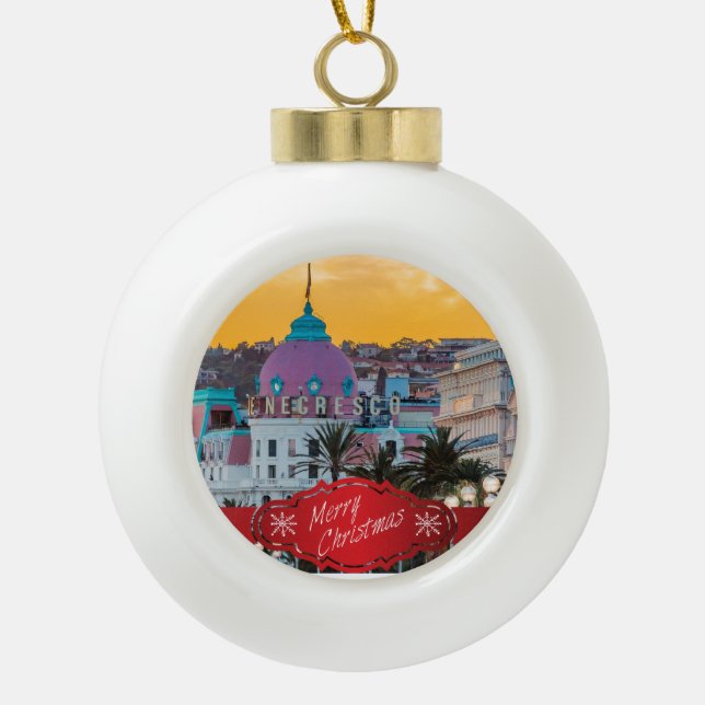 Boule En Céramique Hôtel de luxe célèbre Hotel Negresco à Nice France (Devant)