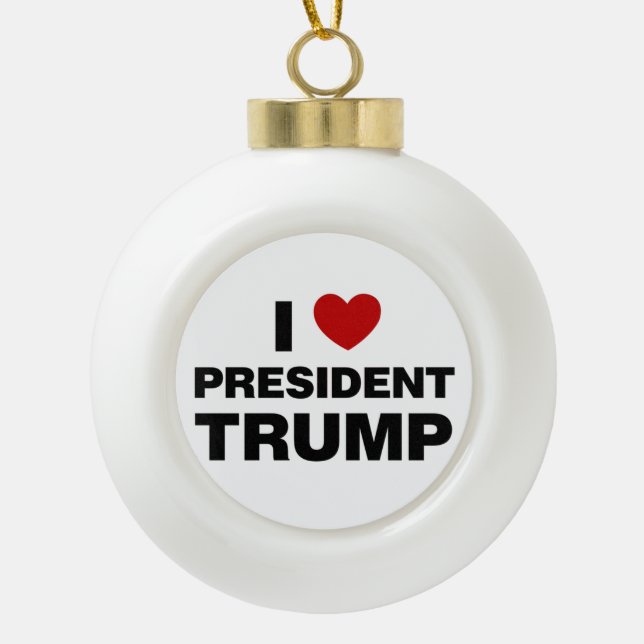 Boule En Céramique I Love Président Trump Heart (Devant)