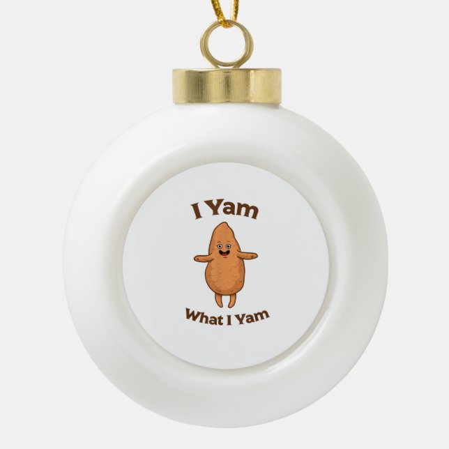 Boule En Céramique I Yam What I Yam Dancing Sweet Potato Thanksgiving (Devant)