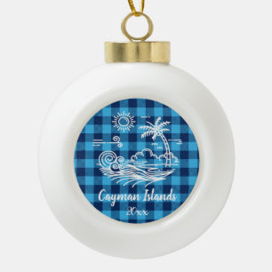 Boule En Céramique Îles Caïmans sur le Buffalo Bleu Vérifier Noël