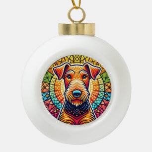 Boule En Céramique Illustration de chien coloré