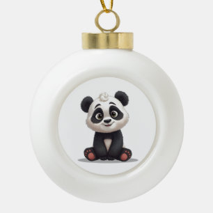 Boule En Céramique Illustration de dessin animé d'ours panda assis