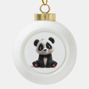 Boule En Céramique Illustration de dessin animé d'ours panda assis