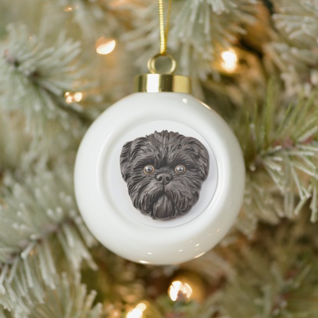 Boule En Céramique Inspiré 3D d'Affenpinscher (Arbre)