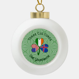 Boule En Céramique Islande Irlande États-Unis Trèfle Drapeau Personna