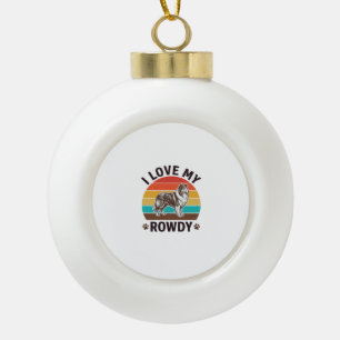 Boule En Céramique J'adore mon design de chien Colley vintage tapageu