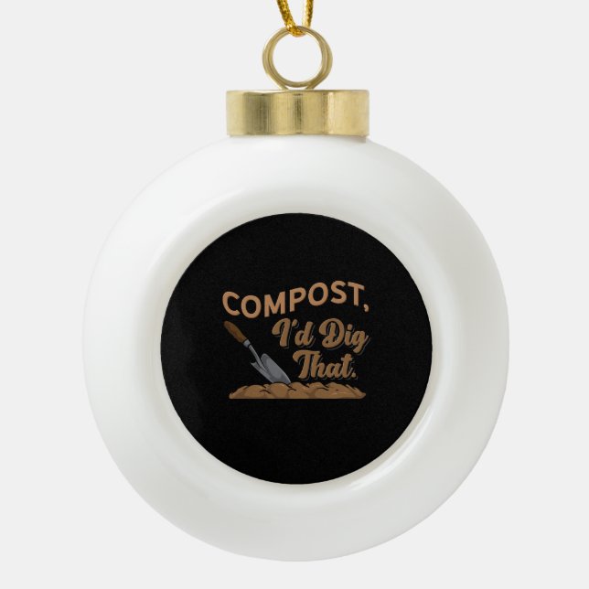 Boule En Céramique Jardin Compost Gardener Cadeau (Devant)